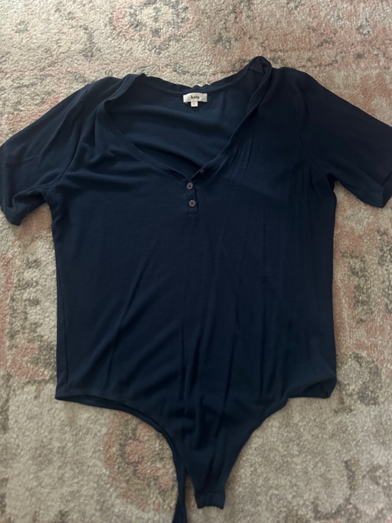knix Tops - knix Navy Ribbed Bodysuit